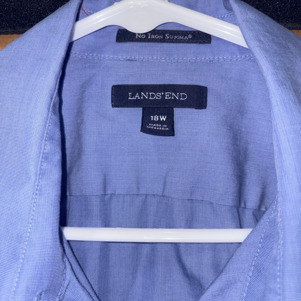 Set Of 2 Lands End Women's‎ No Iron Button Up 3/4 Sleeve Tops 18 W - Picture 4 of 16